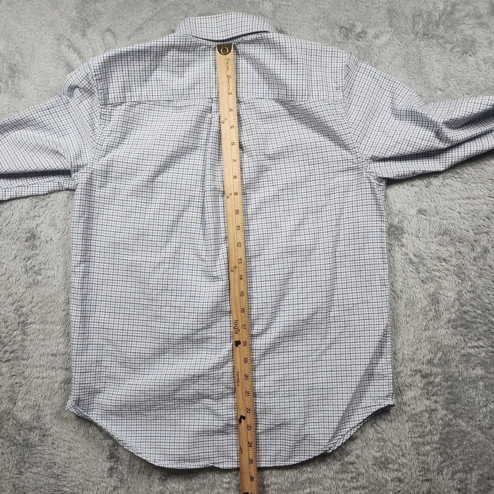 Ralph Lauren Shirt Boy Large 14-16 Blue Check Long Sleeve Button Down Flesh Pony